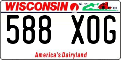 WI license plate 588XOG