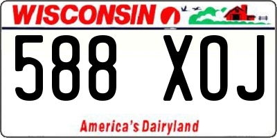 WI license plate 588XOJ