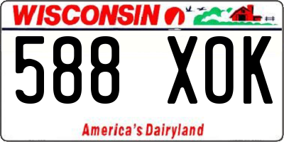 WI license plate 588XOK