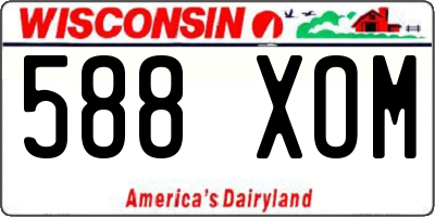 WI license plate 588XOM