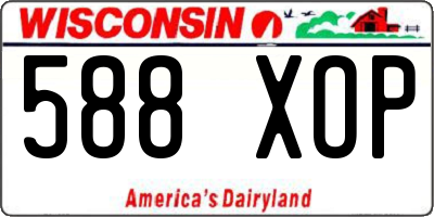 WI license plate 588XOP