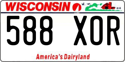 WI license plate 588XOR