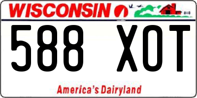 WI license plate 588XOT