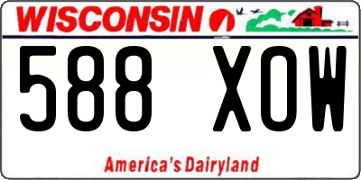 WI license plate 588XOW