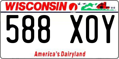 WI license plate 588XOY