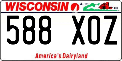 WI license plate 588XOZ