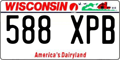 WI license plate 588XPB