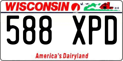 WI license plate 588XPD