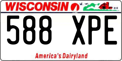 WI license plate 588XPE