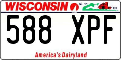 WI license plate 588XPF