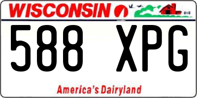 WI license plate 588XPG
