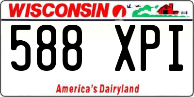 WI license plate 588XPI