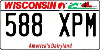 WI license plate 588XPM