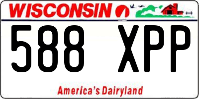 WI license plate 588XPP