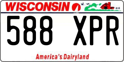 WI license plate 588XPR