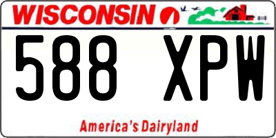 WI license plate 588XPW