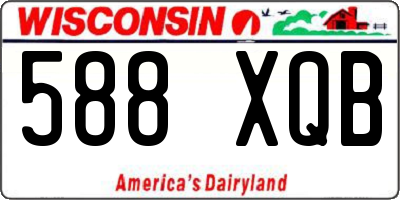 WI license plate 588XQB