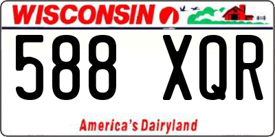 WI license plate 588XQR