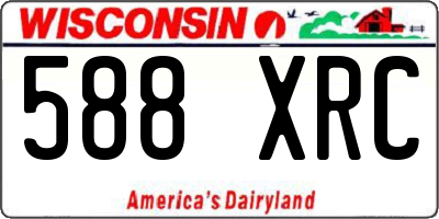 WI license plate 588XRC
