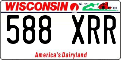 WI license plate 588XRR