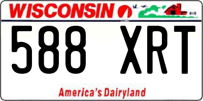 WI license plate 588XRT