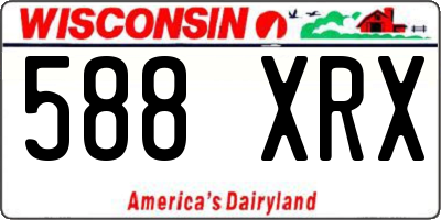 WI license plate 588XRX