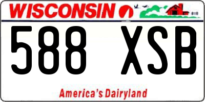 WI license plate 588XSB