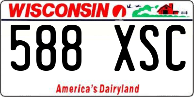 WI license plate 588XSC