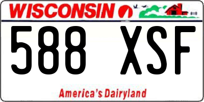 WI license plate 588XSF