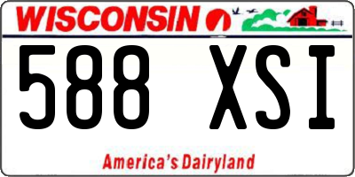 WI license plate 588XSI