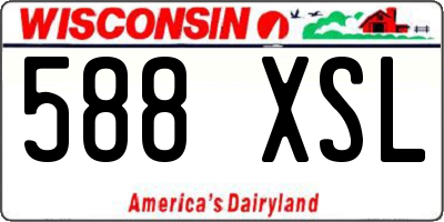 WI license plate 588XSL
