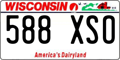 WI license plate 588XSO