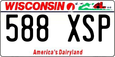 WI license plate 588XSP