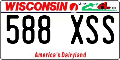 WI license plate 588XSS
