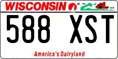 WI license plate 588XST
