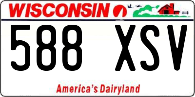 WI license plate 588XSV