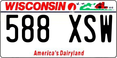 WI license plate 588XSW