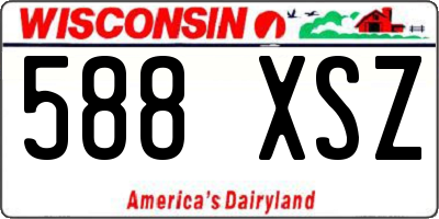 WI license plate 588XSZ