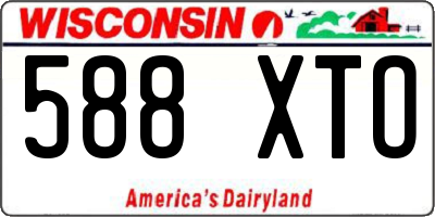 WI license plate 588XTO