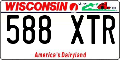 WI license plate 588XTR