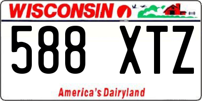 WI license plate 588XTZ
