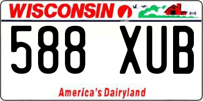 WI license plate 588XUB