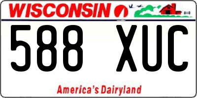 WI license plate 588XUC