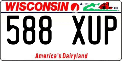 WI license plate 588XUP