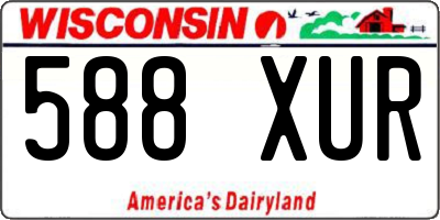 WI license plate 588XUR