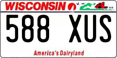 WI license plate 588XUS