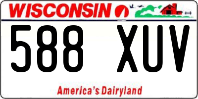 WI license plate 588XUV