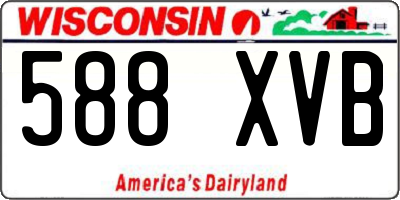 WI license plate 588XVB