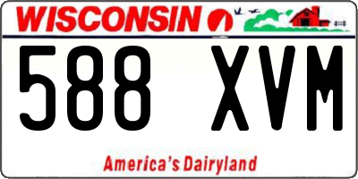 WI license plate 588XVM