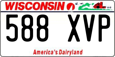 WI license plate 588XVP